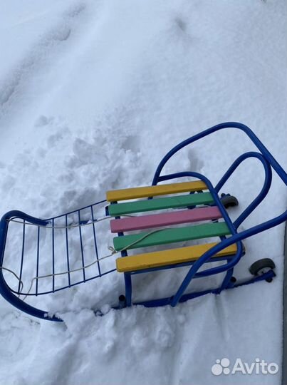 Детские санки с колесиками