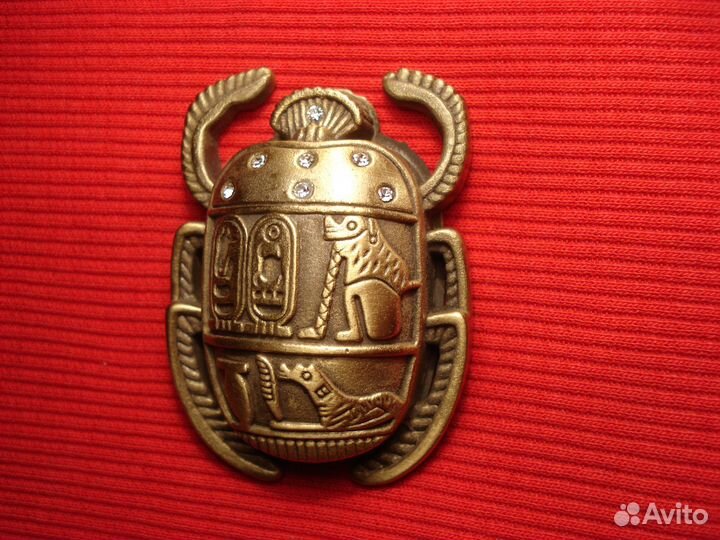 Золотой Жук Скарабей Латунь Талисман Символ Солнца