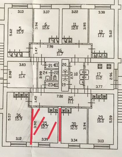 Комната 13 м² в 8-к., 2/9 эт.