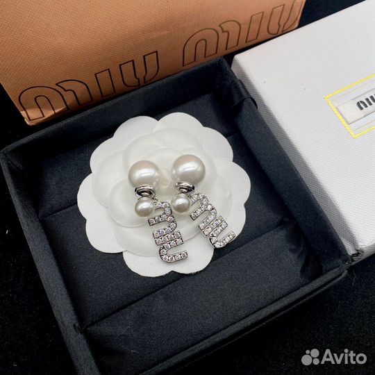 Серьги miu miu премиум