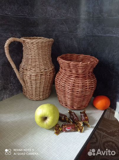 Кувшин плетёный, ручная работа