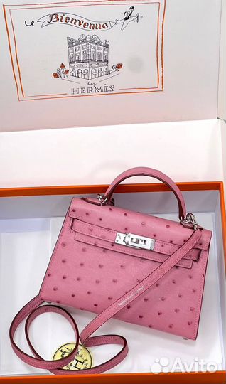 Сумка Hermes Kelly Mini страус