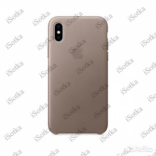 Чехол Apple iPhone X / Xs Leather Case (серый)
