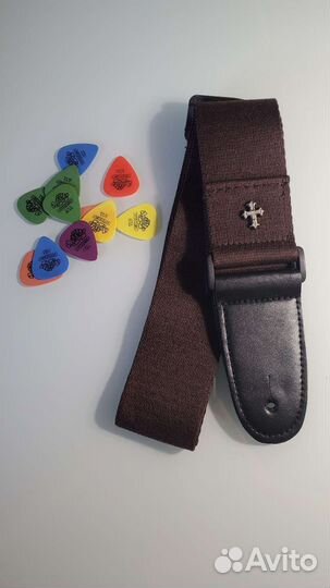 Ремень для гитары коричневый