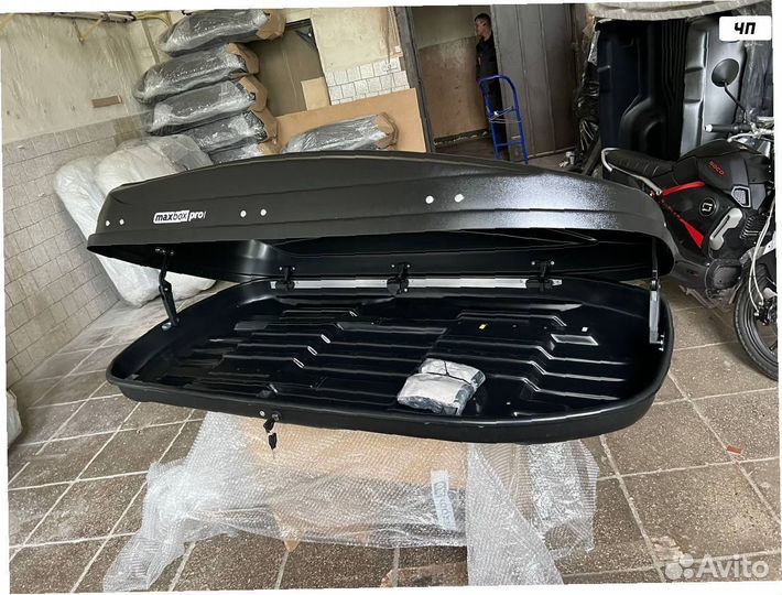 Автобокс на крышу 460л черный матовый