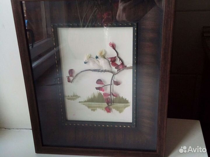 Панно из перьев.ручная работа1980 год