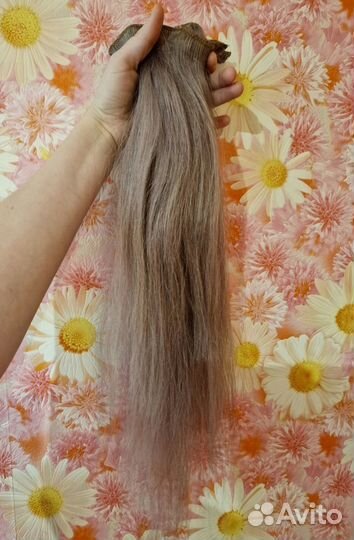 Натуральные волосы на заколках 60см