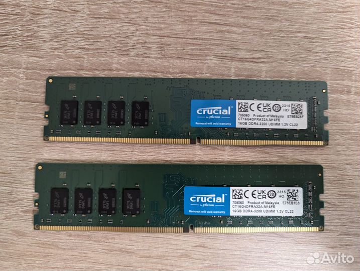 Оперативная память ddr4 crucial 32gb (16x2)