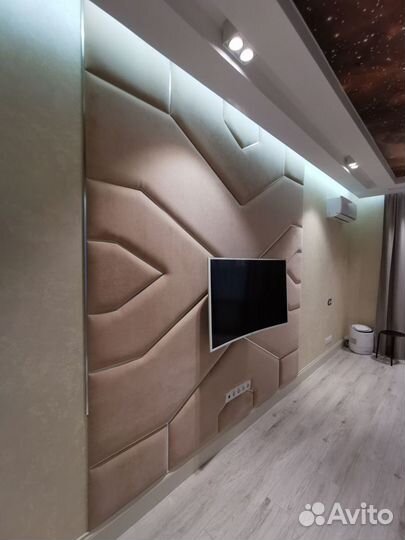 Мягкие стеновые панели, гостинная