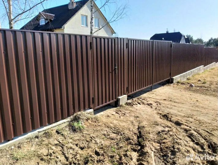 Забор из профнастила / монтаж и установка