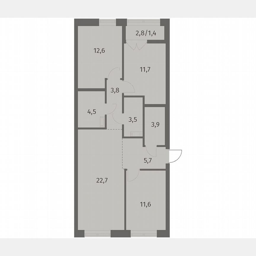 3-к. квартира, 81,6 м², 5/12 эт.