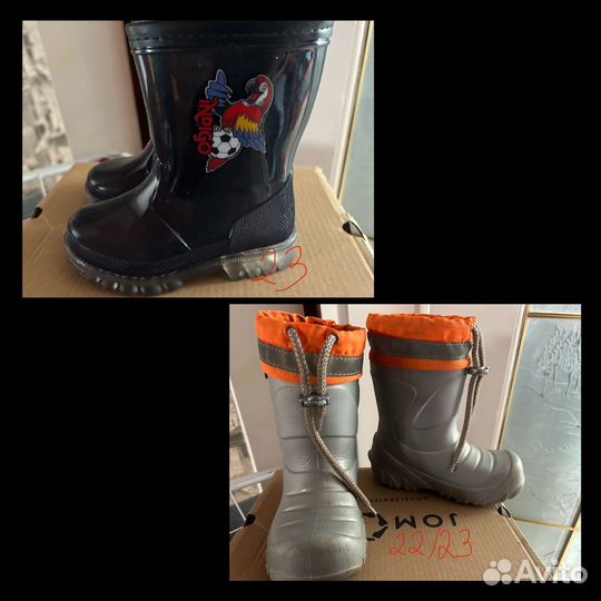 Детские резиновые сапоги 22 23 размер
