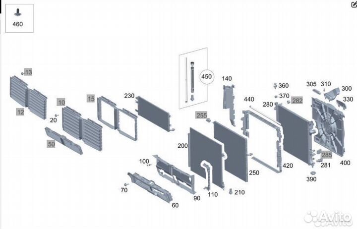 Радиатор дополнительный на Mercedes GLE167 GLS167