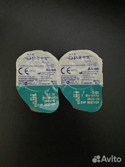 Линзы контактные air optix -2.25