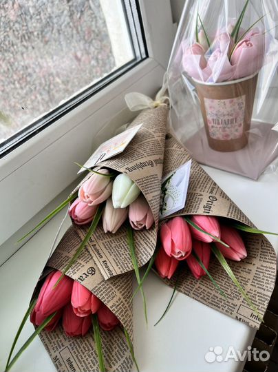 Букеты из мыльных тюльпанов