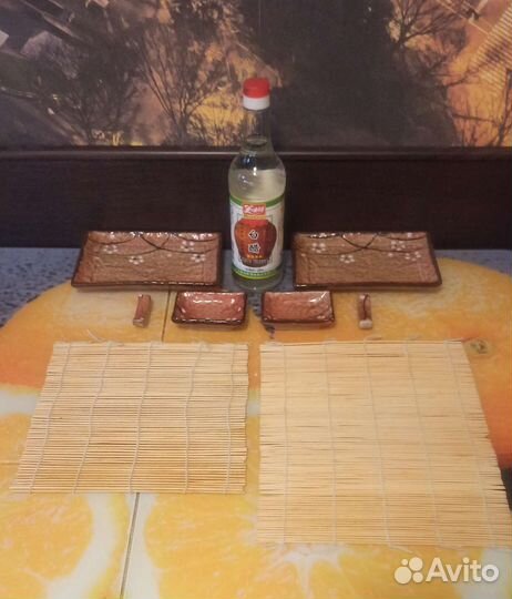 Набор для суши роллов на 2 персоны и рисовый уксус