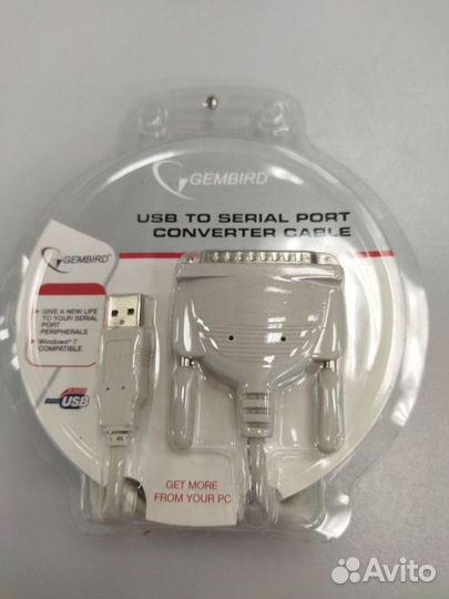 Конвертер USB 2.0(Am) -COM(DB25m) Gembird/Cablexpe