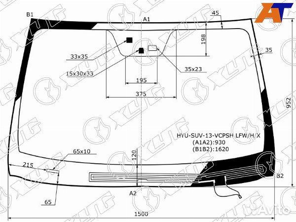 Стекло лобовое hyundai santa FE 2012-2019