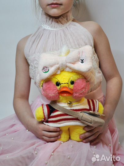 Мягкая игрушка Уточка Лалафанфан в полосатом