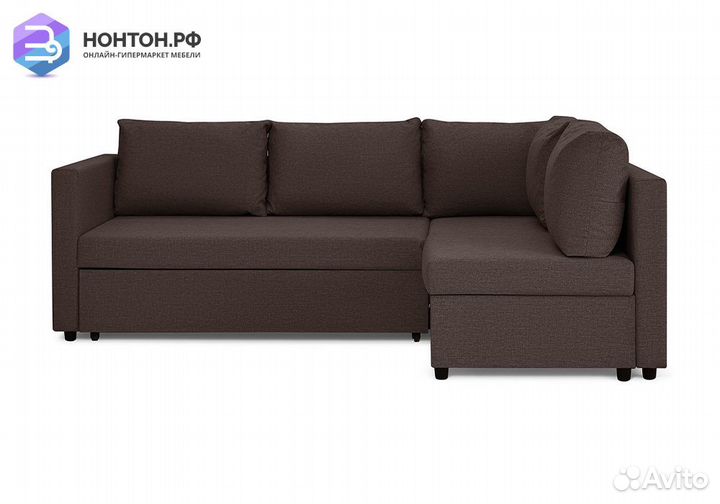 Диван угловой дельфин Мансберг лайт кофейный