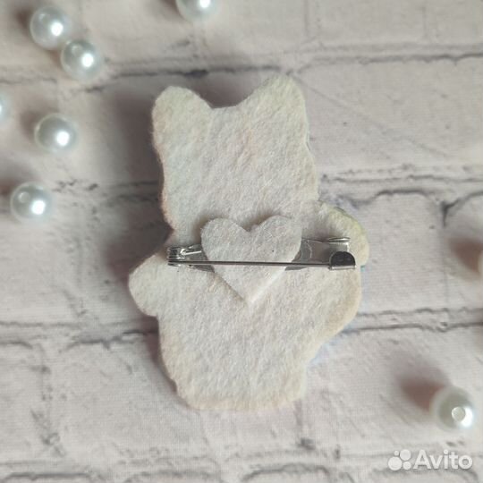 Брошь из фетра котик sylvanian families