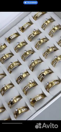 Кольцо бижутерия под золото