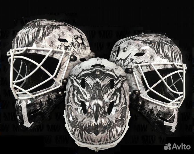 Наклейки на шлема вратарские.Винил.Аквапринт