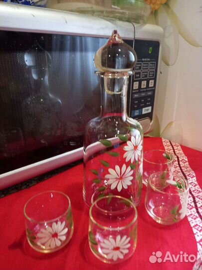 Графин ссср,редкий,ручная роспись- Ромашки