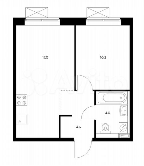 1-к. квартира, 35,2 м², 2/25 эт.