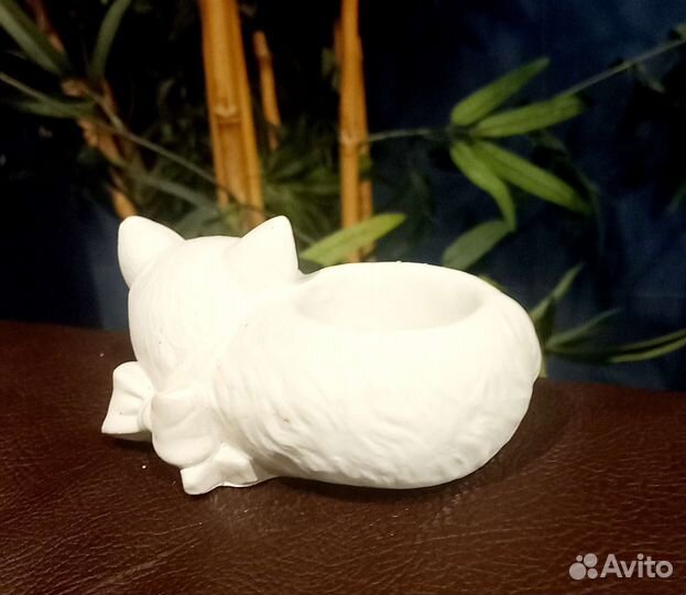 Кот кашпо ваза гипс бетон