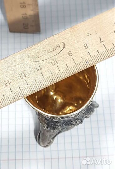 Охотничий стакан-перевёртыш ритон Волк Серебро