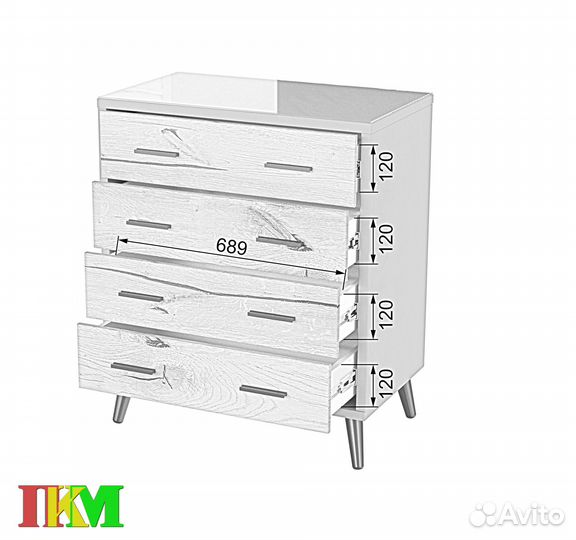 Комод интерьерный Ланс Изумруд