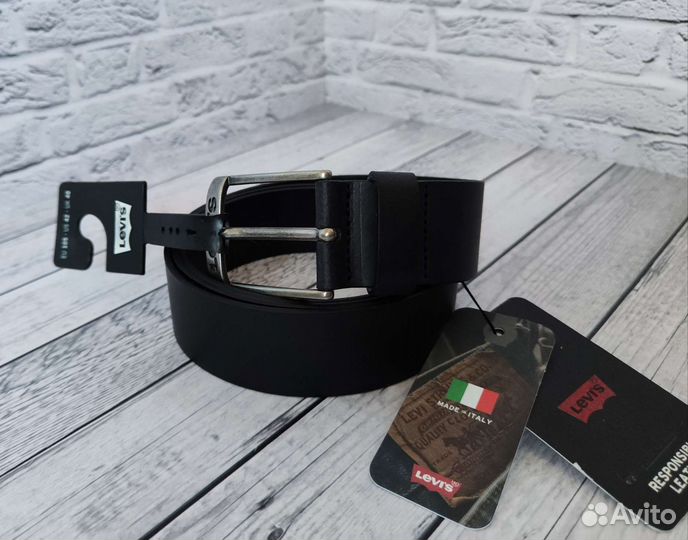 Levi's новый кожаный черный ремень оригинал