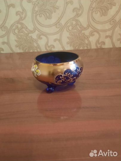 Ваза маленькая для конфет и орешек богемия