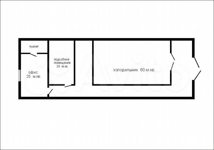 Склад 180 м² с холодильной камерой 60 м²