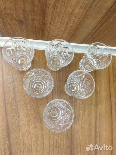 Хрустальные стопки 6 штук