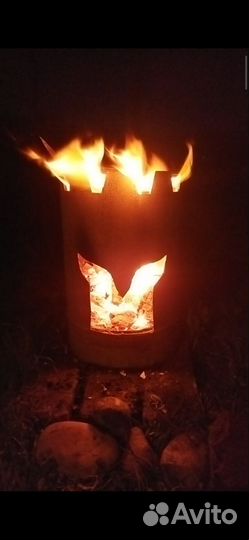 Очаг для огня и печь «Князь Серебряный» (2 в 1)