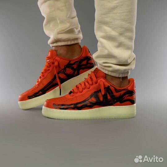 Кроссовки Nike Air Force 1 Skeleton Orange (41-45)