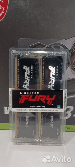 Оперативная Kingston Fury Beast 2*8Gb DDR4 3200