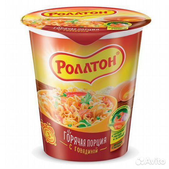 Лапша Роллтон Горячая порция c Говядиной 70 г