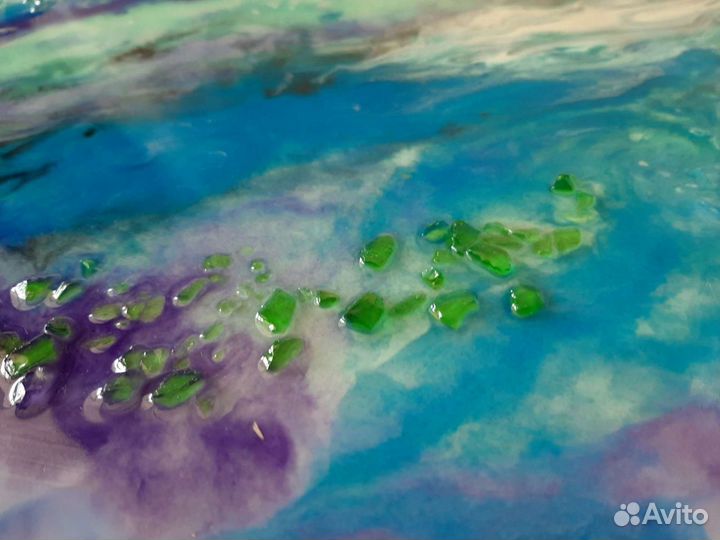 Картина интерьерная зимняя сказка из эпоксидной см