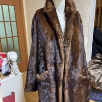 Шуба норковая"Braschi"воротник шаль"золотой орех"