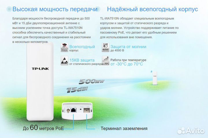 Новый Tp-link TL-WA7510N уличный