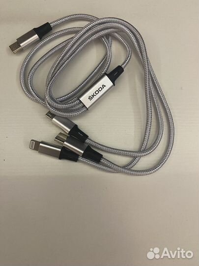 Кабель для зарядки телефона USB-C 3в1 skoda ориг