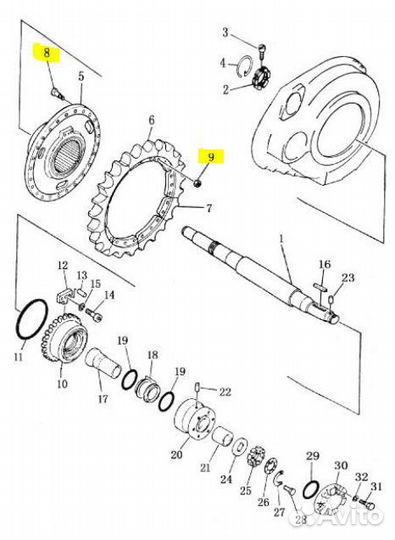 Болт/гайка крепления сегмента 155-27-12181/01803-0
