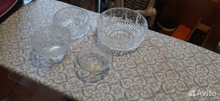 Хрустальная ваза и пиалочки