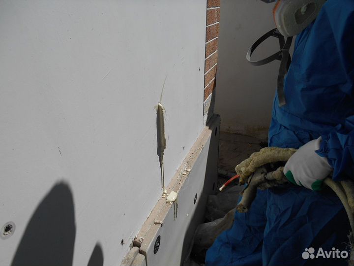 Утепление фундамента пеной ППУ. Напыление ППУ