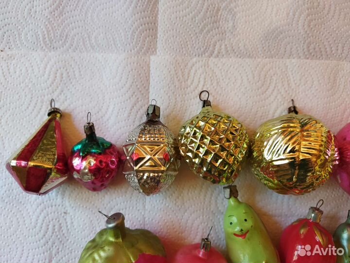 Советские ёлочные игрушки стекло