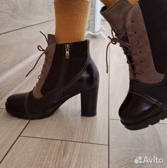 Ботильоны 38, нат кожа нат замша