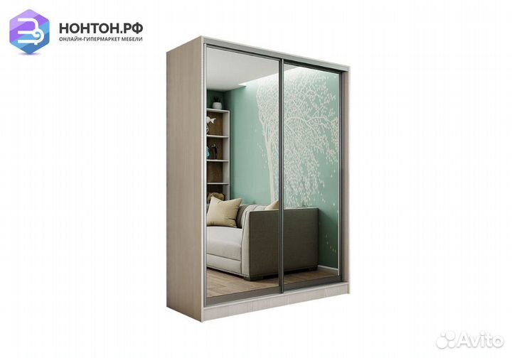 Шкаф-купе Тринити-7 сандал светлый